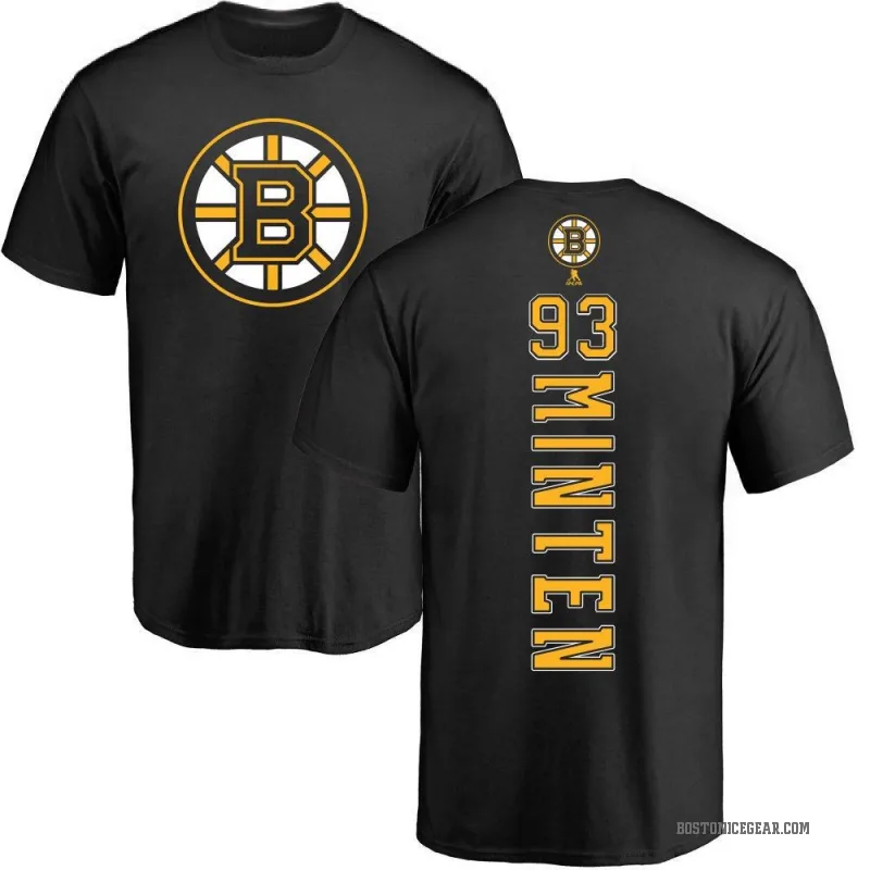 Fraser Minten Men's Black Boston Bruins Backer T-Shirt -