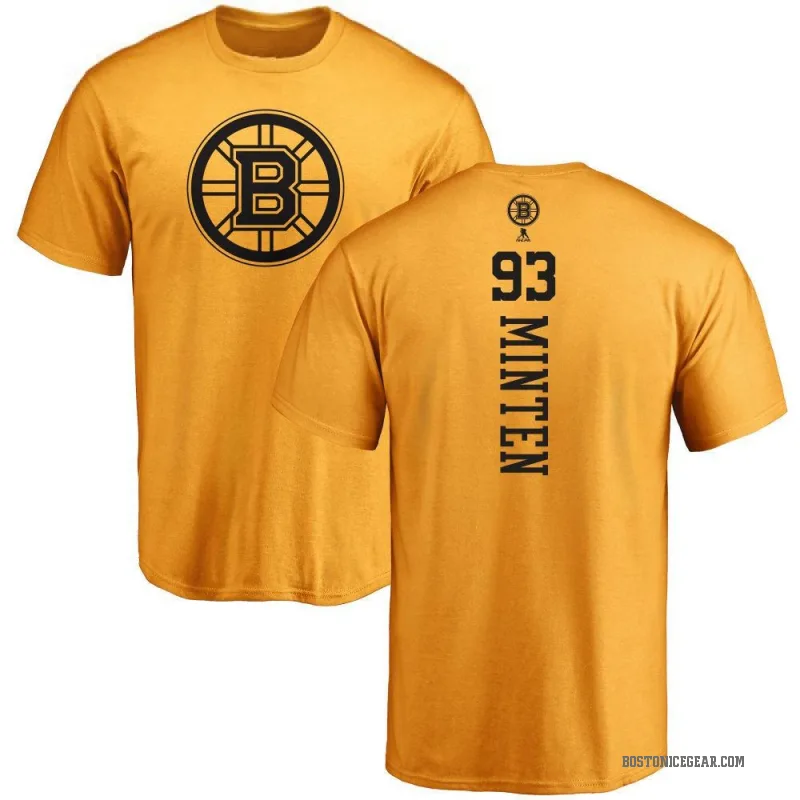 Fraser Minten Men's Gold Boston Bruins One Color Backer T-Shirt -
