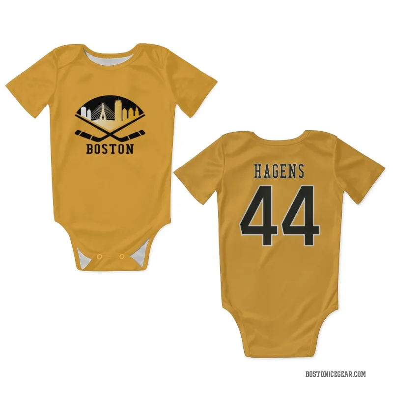 James Hagens  Gold Boston Bruins  Newborn & Infant Bodysuit