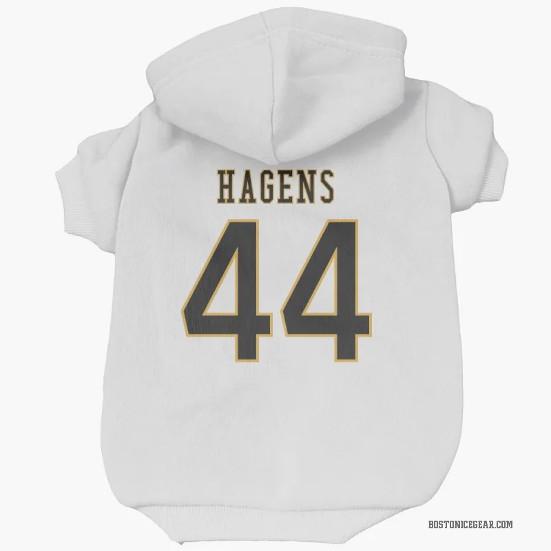 James Hagens  White Boston Bruins  Cat & Dog Pet Hoodie