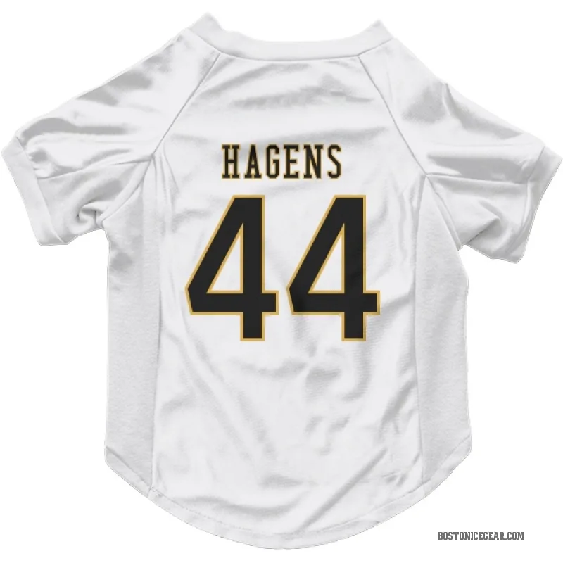 James Hagens  White Boston Bruins  Cat & Dog Pet Jersey