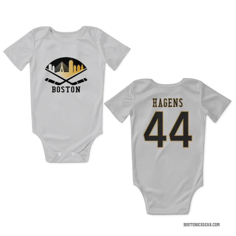 James Hagens  White Boston Bruins  Newborn & Infant Bodysuit