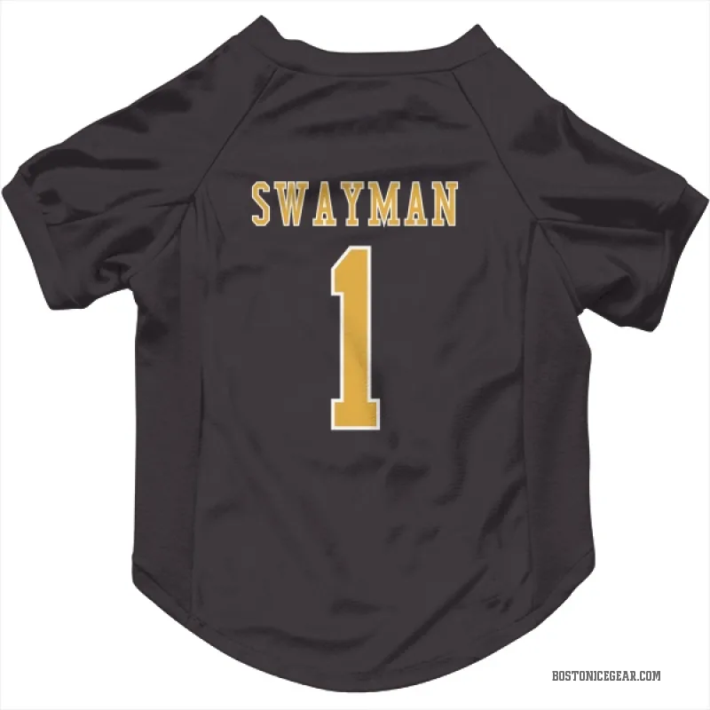Jeremy Swayman  Black Boston Bruins  Cat & Dog Pet Jersey