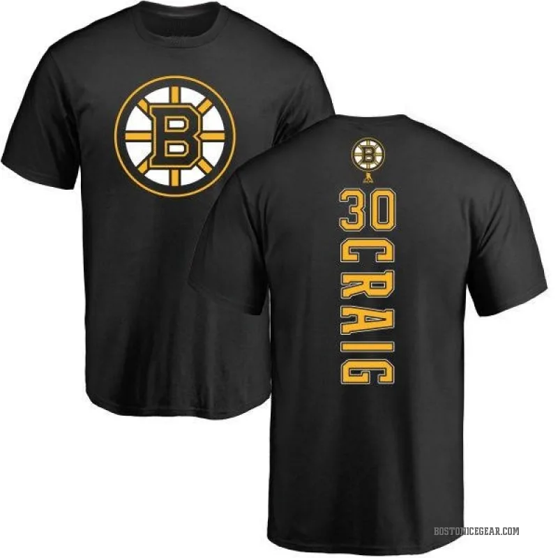 Jim Craig Men's Black Boston Bruins Backer T-Shirt -
