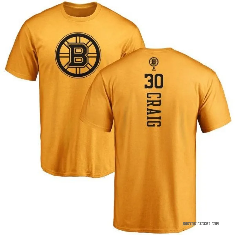 Jim Craig Men's Gold Boston Bruins One Color Backer T-Shirt -