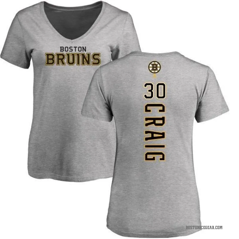 Jim Craig Women's Ash Boston Bruins Backer T-Shirt -