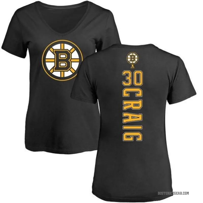 Jim Craig Women's Black Boston Bruins Backer T-Shirt -