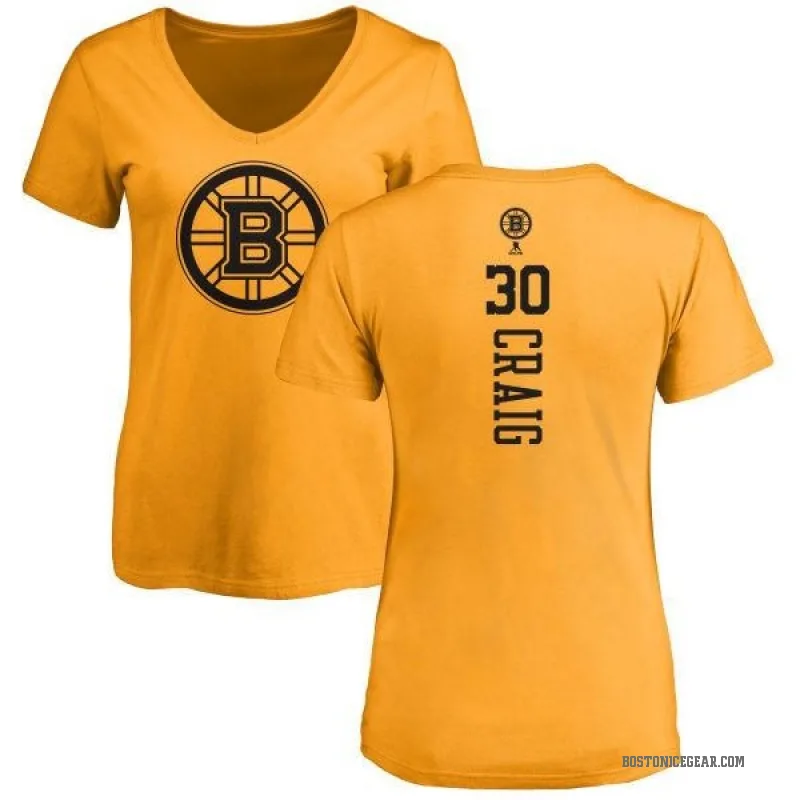Jim Craig Women's Gold Boston Bruins One Color Backer T-Shirt -