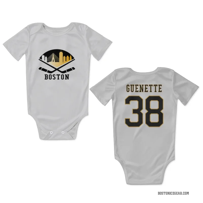Maxence Guenette  White Boston Bruins  Newborn & Infant Bodysuit