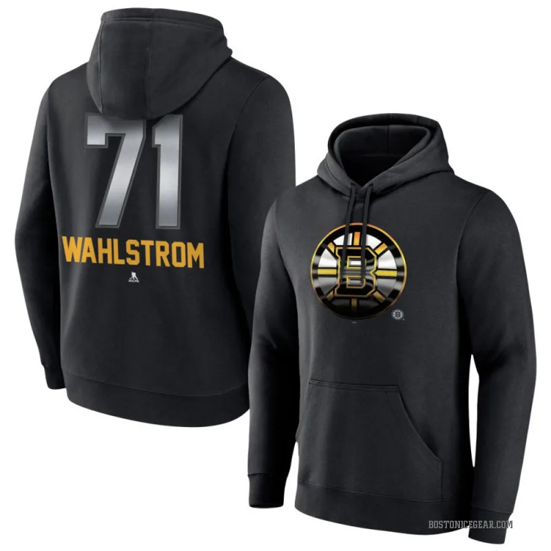 Oliver Wahlstrom Men's Black Boston Bruins Branded Midnight Mascot Logo Pullover Hoodie