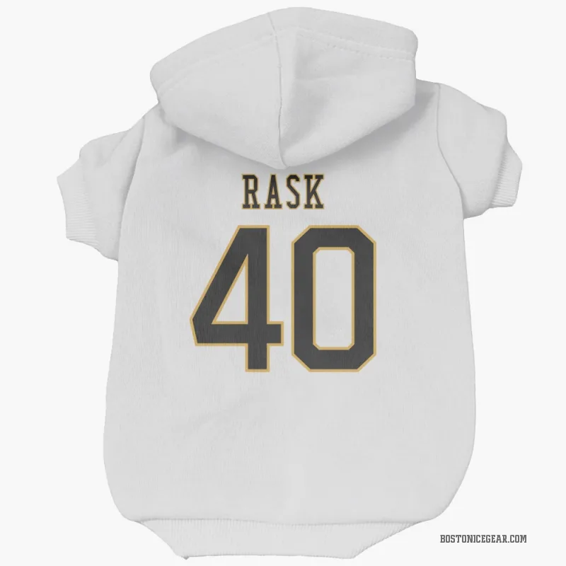 Tuukka Rask  White Boston Bruins  Cat & Dog Pet Hoodie